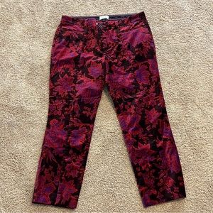 Velvet Floral Essential Slim Pant by Anthropologie